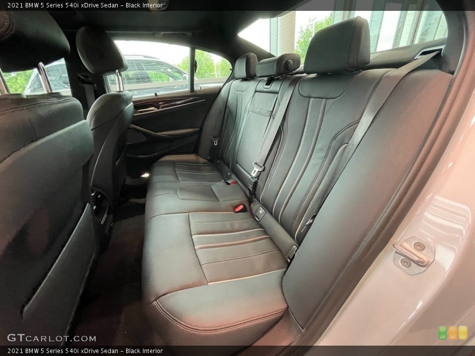 Black Interior Rear Seat for the 2021 BMW 5 Series 540i xDrive Sedan #142145539