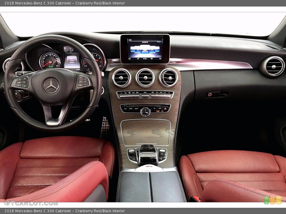 Cranberry Red/Black Interior Dashboard for the 2018 Mercedes-Benz C 300 Cabriolet #142151156