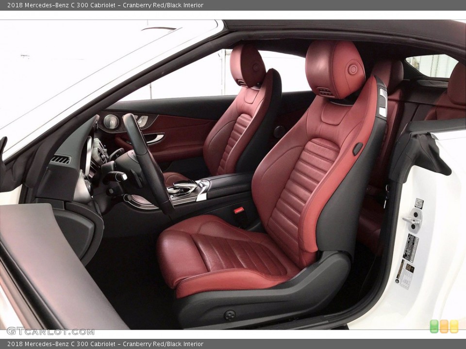Cranberry Red/Black Interior Front Seat for the 2018 Mercedes-Benz C 300 Cabriolet #142151216