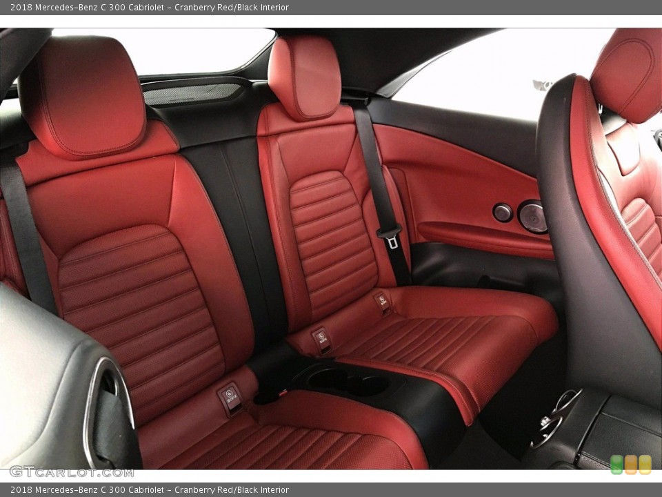 Cranberry Red/Black Interior Rear Seat for the 2018 Mercedes-Benz C 300 Cabriolet #142151240
