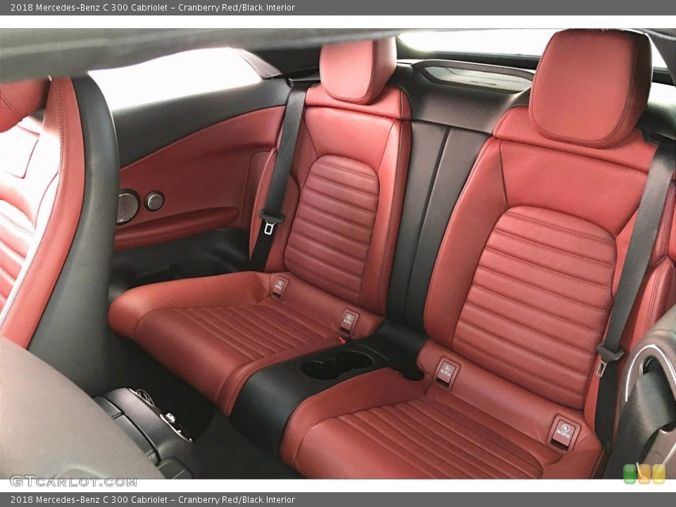 Cranberry Red/Black Interior Rear Seat for the 2018 Mercedes-Benz C 300 Cabriolet #142151267