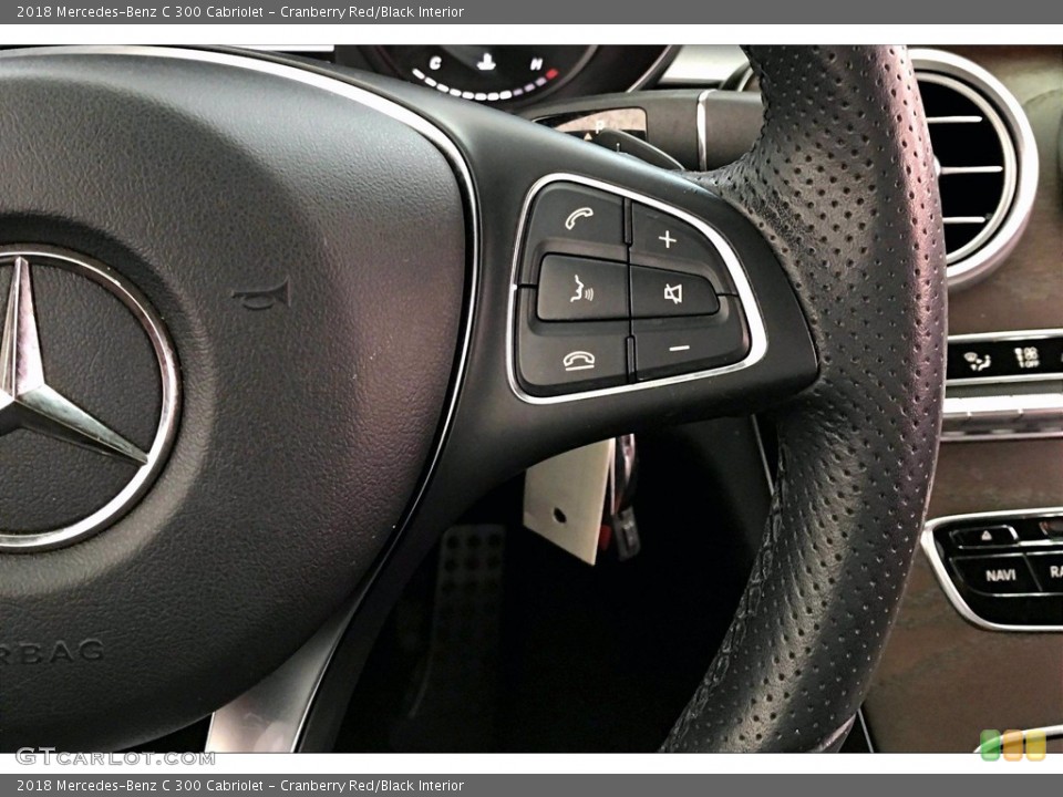 Cranberry Red/Black Interior Controls for the 2018 Mercedes-Benz C 300 Cabriolet #142151312