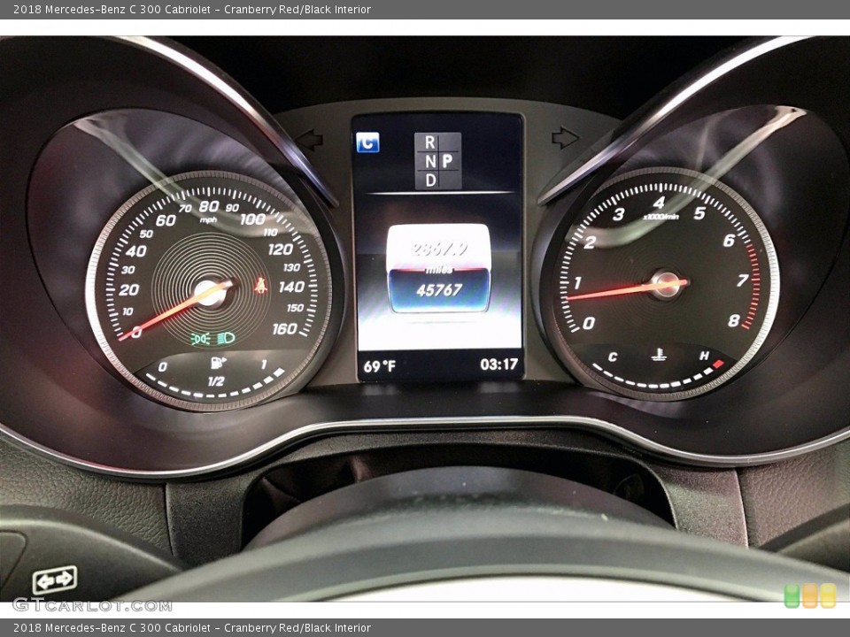 Cranberry Red/Black Interior Gauges for the 2018 Mercedes-Benz C 300 Cabriolet #142151333