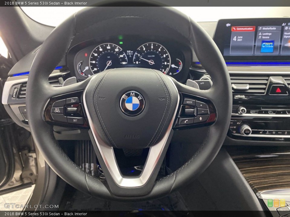 Black Interior Steering Wheel for the 2018 BMW 5 Series 530i Sedan #142154345