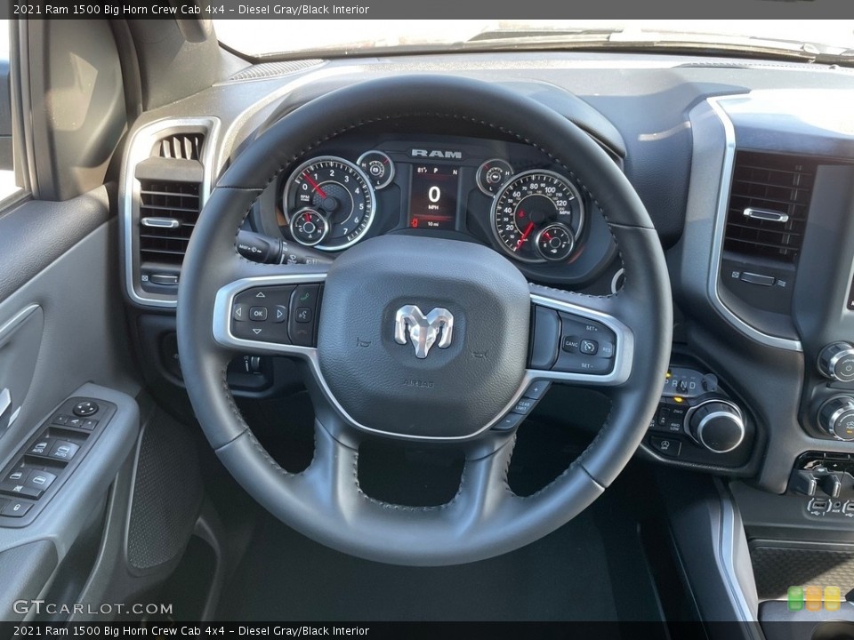 Diesel Gray/Black Interior Steering Wheel for the 2021 Ram 1500 Big Horn Crew Cab 4x4 #142155731