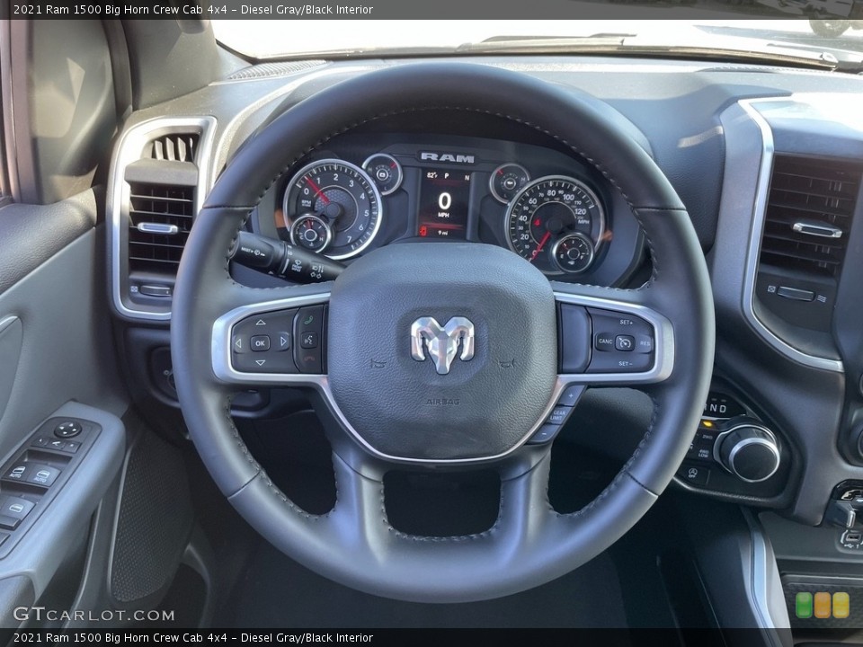 Diesel Gray/Black Interior Steering Wheel for the 2021 Ram 1500 Big Horn Crew Cab 4x4 #142157132