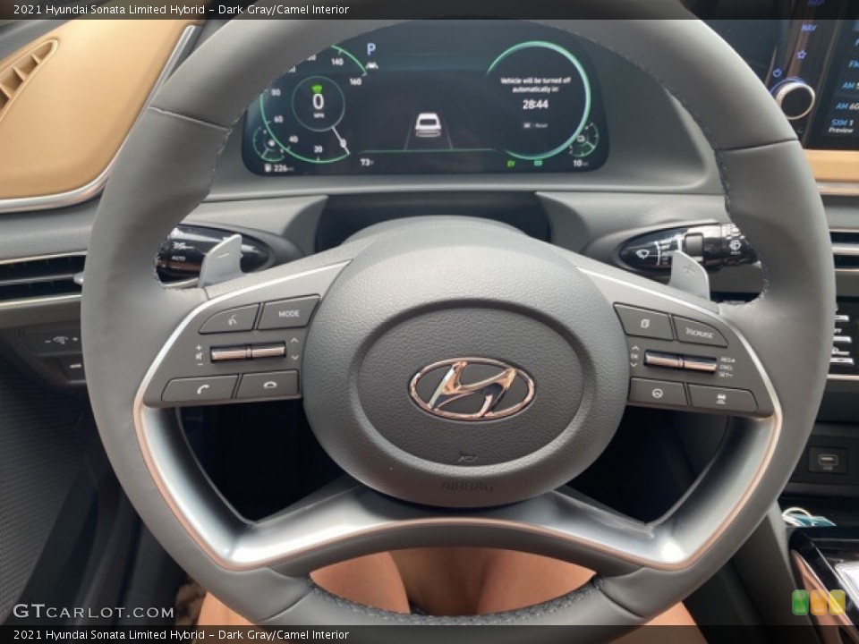Dark Gray/Camel Interior Steering Wheel for the 2021 Hyundai Sonata Limited Hybrid #142164717