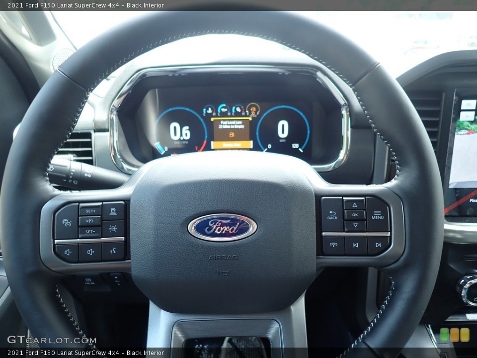 Black Interior Steering Wheel for the 2021 Ford F150 Lariat SuperCrew 4x4 #142169871