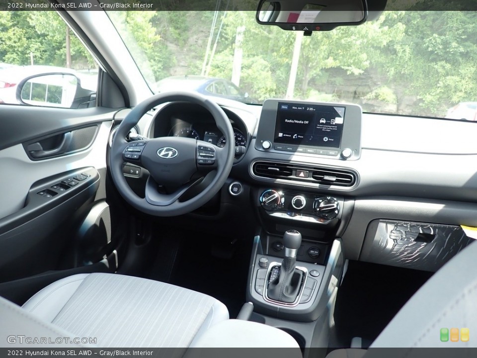 Gray/Black Interior Dashboard for the 2022 Hyundai Kona SEL AWD #142170894
