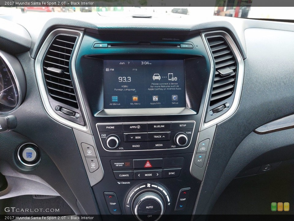 Black Interior Controls for the 2017 Hyundai Santa Fe Sport 2.0T #142174344