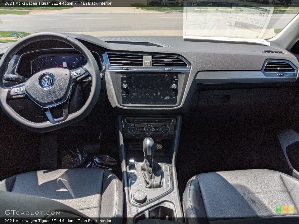 Titan Black Interior Dashboard for the 2021 Volkswagen Tiguan SEL 4Motion #142176285