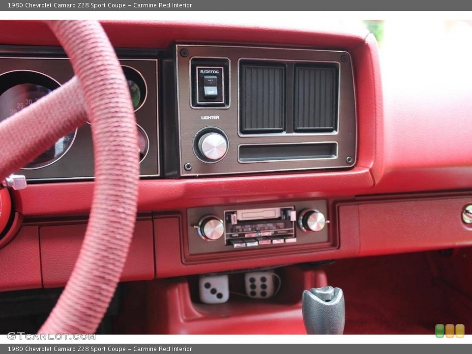 Carmine Red Interior Controls for the 1980 Chevrolet Camaro Z28 Sport Coupe #142183362