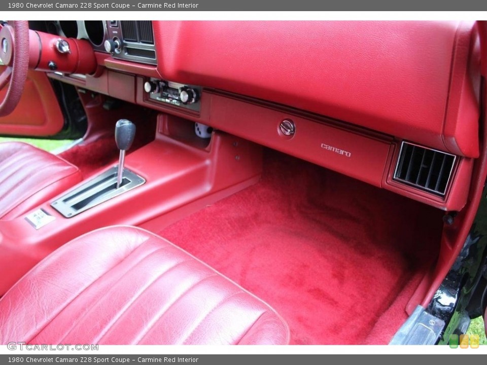 Carmine Red Interior Dashboard for the 1980 Chevrolet Camaro Z28 Sport Coupe #142183701