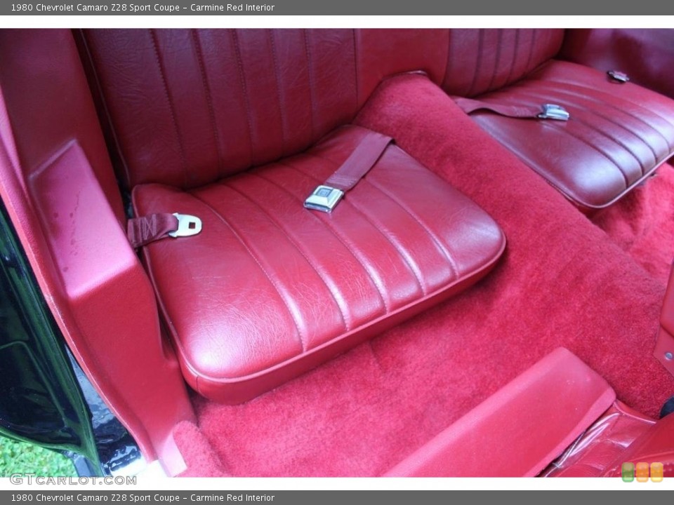 Carmine Red Interior Rear Seat for the 1980 Chevrolet Camaro Z28 Sport Coupe #142183740