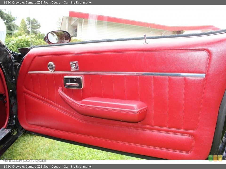 Carmine Red Interior Door Panel for the 1980 Chevrolet Camaro Z28 Sport Coupe #142183779