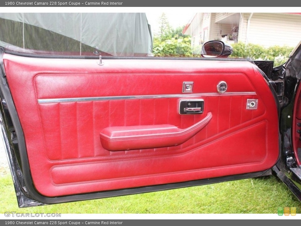 Carmine Red Interior Door Panel for the 1980 Chevrolet Camaro Z28 Sport Coupe #142183800