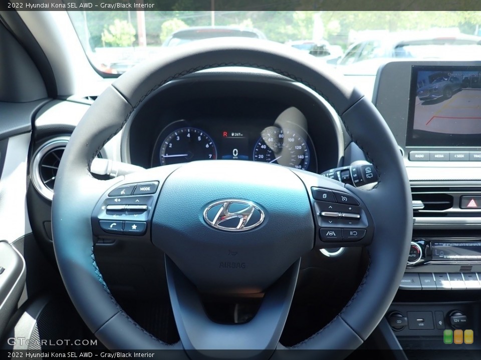 Gray/Black Interior Steering Wheel for the 2022 Hyundai Kona SEL AWD #142207054
