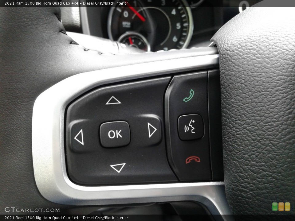 Diesel Gray/Black Interior Steering Wheel for the 2021 Ram 1500 Big Horn Quad Cab 4x4 #142207291