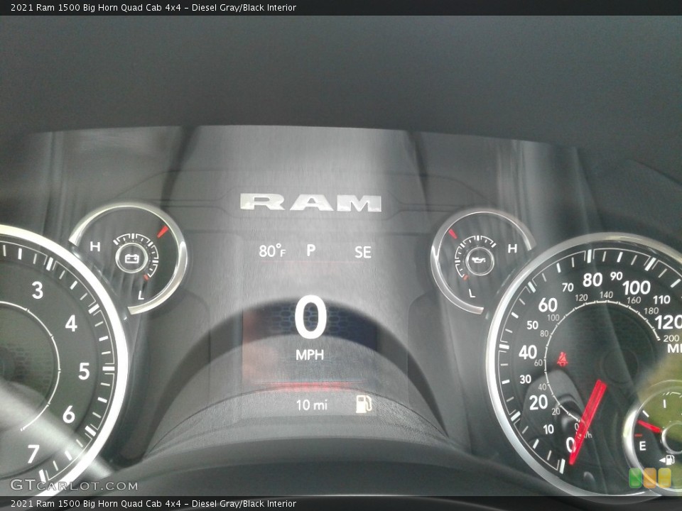 Diesel Gray/Black Interior Gauges for the 2021 Ram 1500 Big Horn Quad Cab 4x4 #142207336