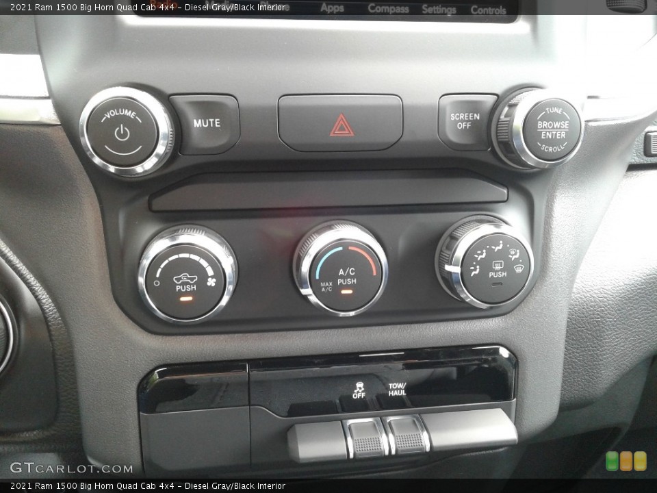 Diesel Gray/Black Interior Controls for the 2021 Ram 1500 Big Horn Quad Cab 4x4 #142207429