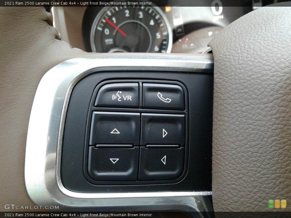 Light Frost Beige/Mountain Brown Interior Steering Wheel for the 2021 Ram 2500 Laramie Crew Cab 4x4 #142208374