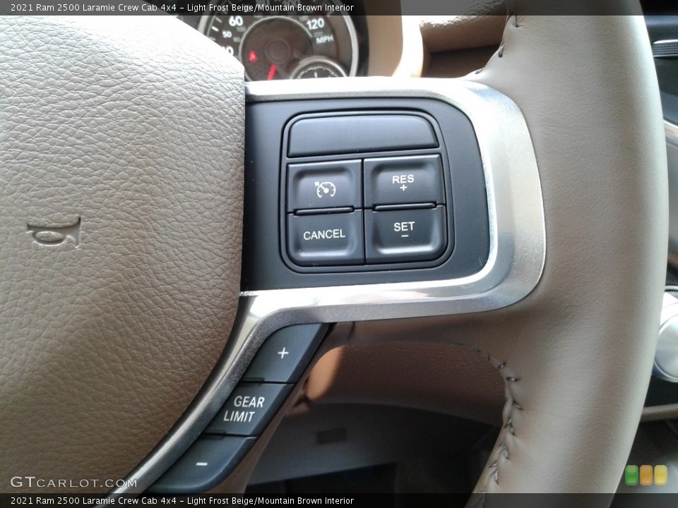 Light Frost Beige/Mountain Brown Interior Steering Wheel for the 2021 Ram 2500 Laramie Crew Cab 4x4 #142208389