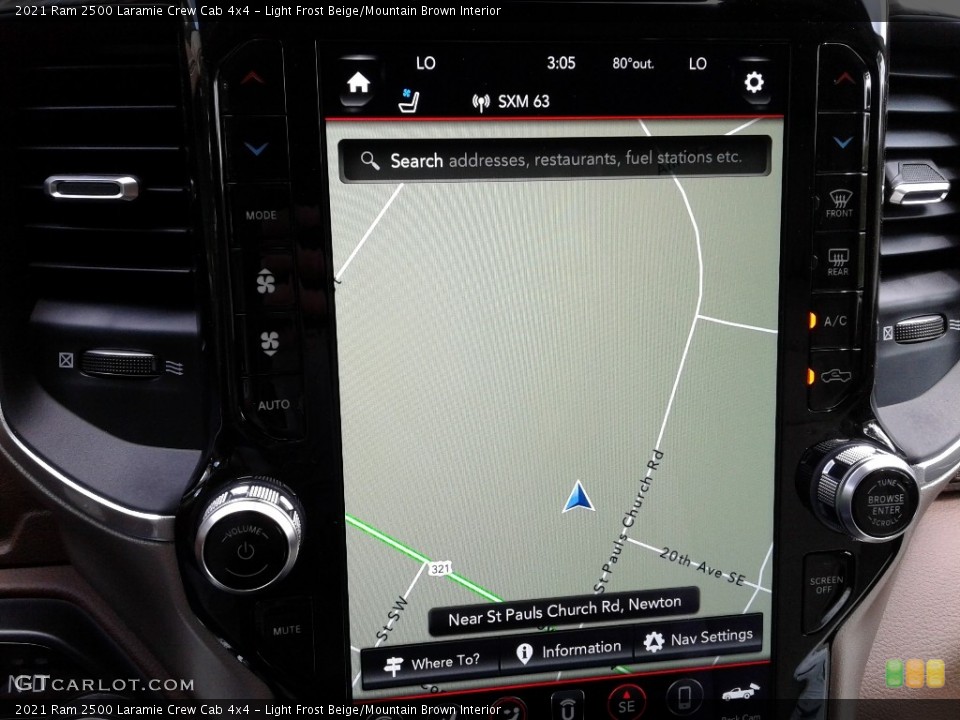 Light Frost Beige/Mountain Brown Interior Navigation for the 2021 Ram 2500 Laramie Crew Cab 4x4 #142208461