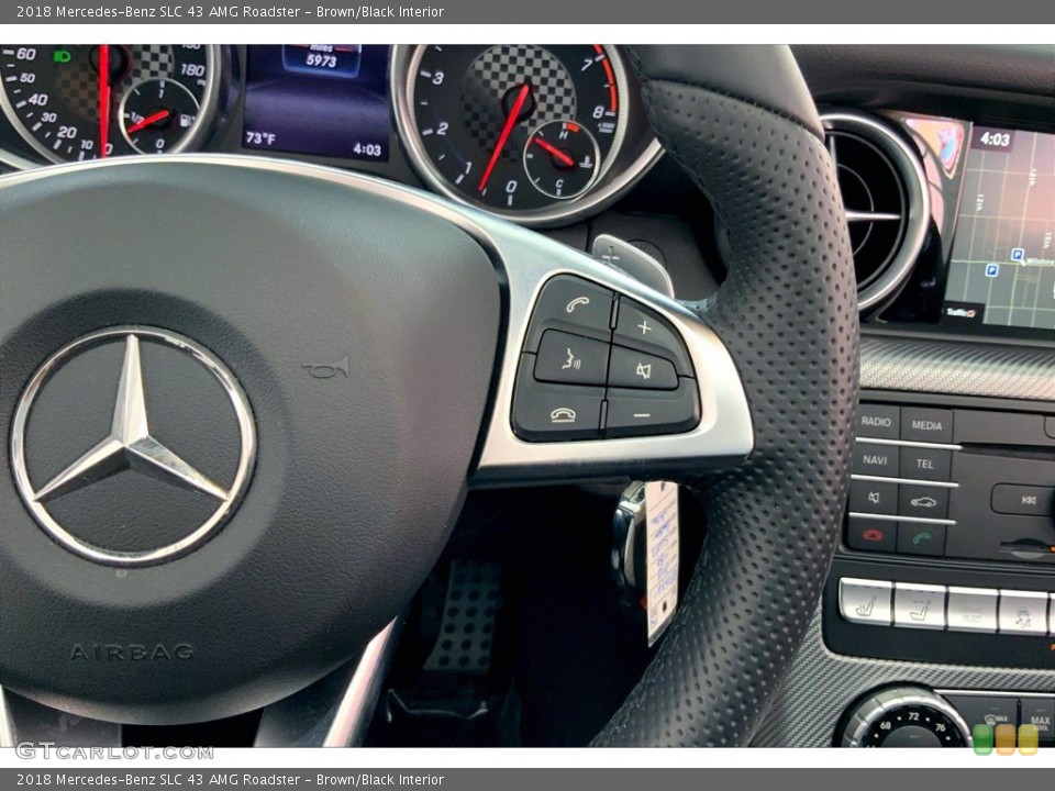 Brown/Black Interior Steering Wheel for the 2018 Mercedes-Benz SLC 43 AMG Roadster #142211602
