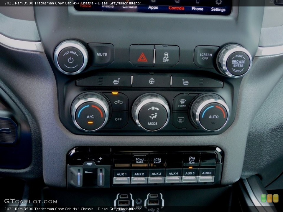 Diesel Gray/Black Interior Controls for the 2021 Ram 3500 Tradesman Crew Cab 4x4 Chassis #142217074
