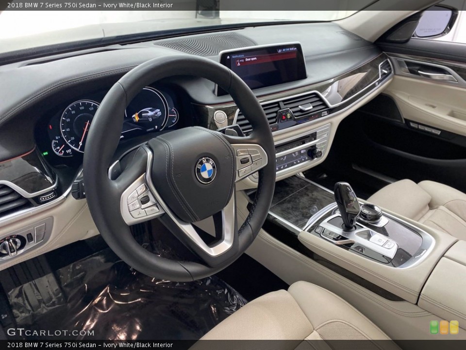 Ivory White/Black Interior Dashboard for the 2018 BMW 7 Series 750i Sedan #142217077