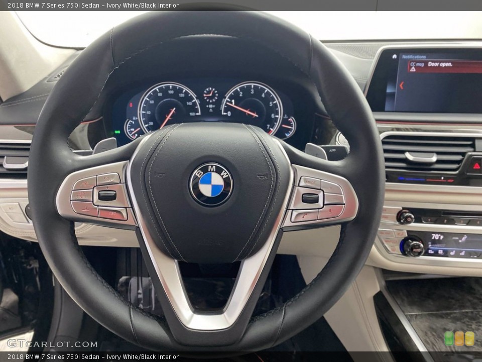 Ivory White/Black Interior Steering Wheel for the 2018 BMW 7 Series 750i Sedan #142217128