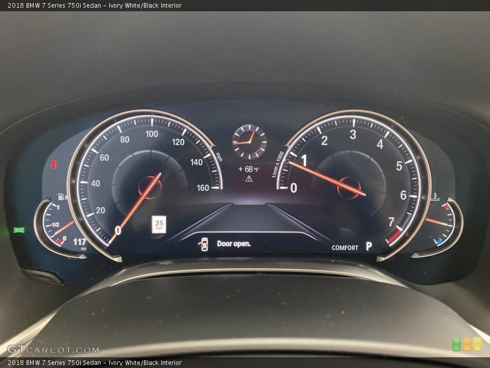 Ivory White/Black Interior Gauges for the 2018 BMW 7 Series 750i Sedan #142217194