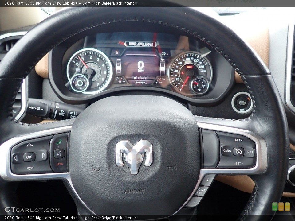 Light Frost Beige/Black Interior Steering Wheel for the 2020 Ram 1500 Big Horn Crew Cab 4x4 #142220326