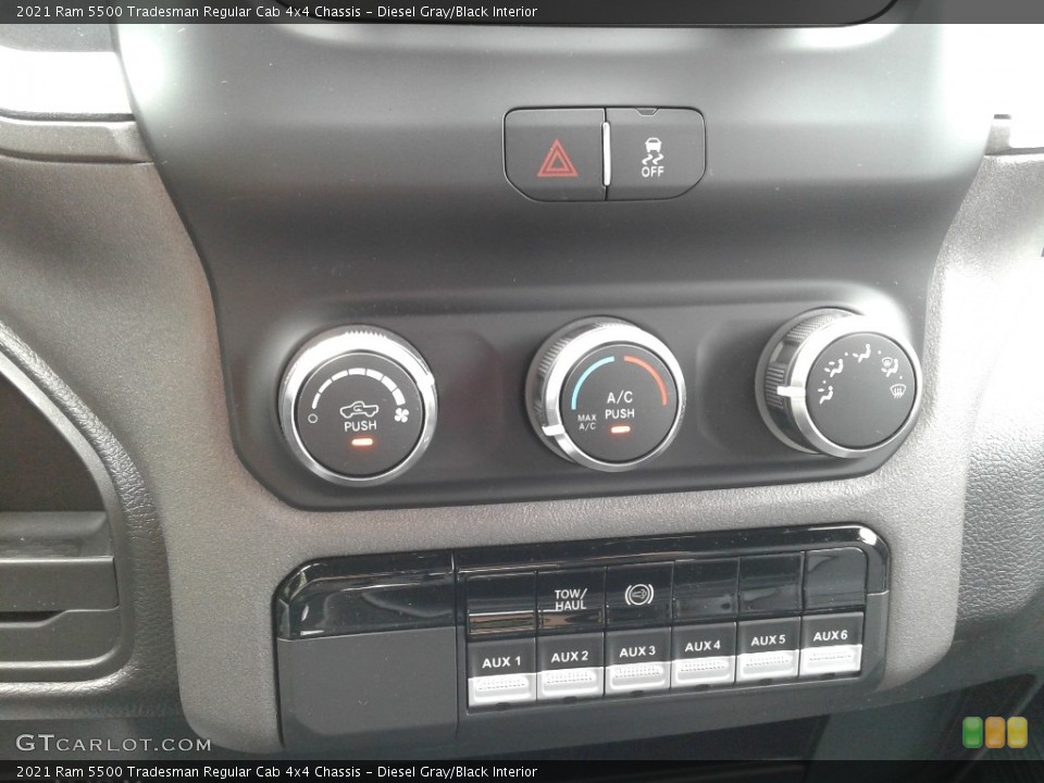 Diesel Gray/Black Interior Controls for the 2021 Ram 5500 Tradesman Regular Cab 4x4 Chassis #142220958