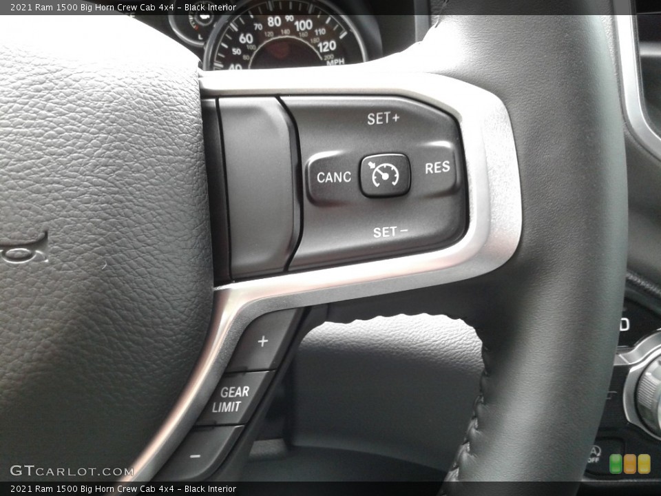 Black Interior Steering Wheel for the 2021 Ram 1500 Big Horn Crew Cab 4x4 #142222017