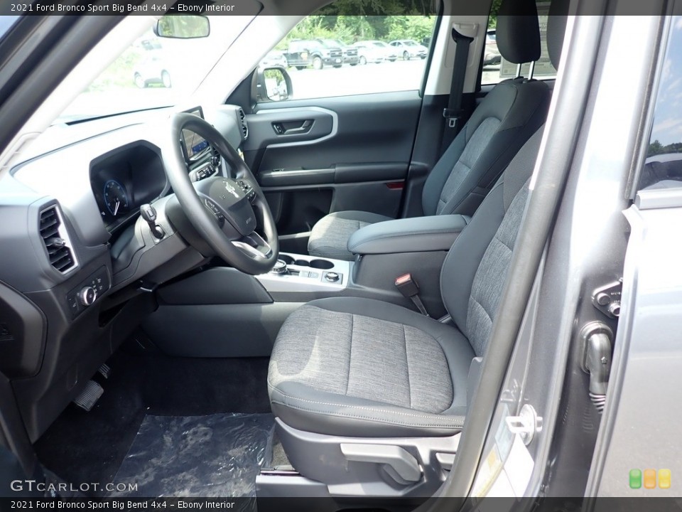 Ebony Interior Front Seat for the 2021 Ford Bronco Sport Big Bend 4x4 #142225212