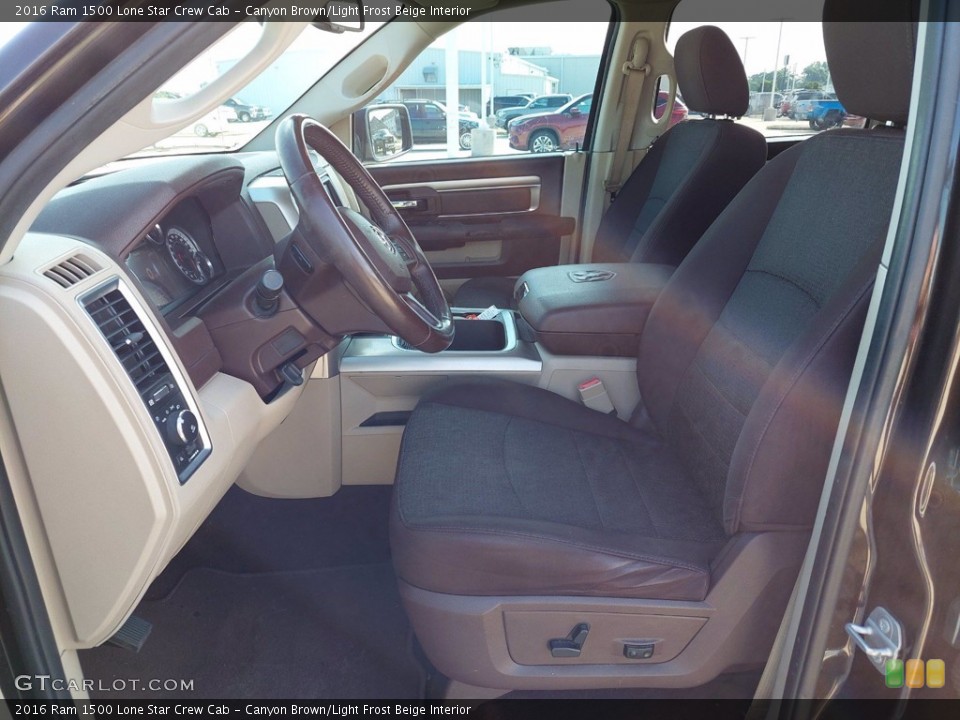Canyon Brown/Light Frost Beige Interior Front Seat for the 2016 Ram 1500 Lone Star Crew Cab #142233236