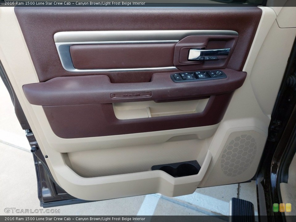 Canyon Brown/Light Frost Beige Interior Door Panel for the 2016 Ram 1500 Lone Star Crew Cab #142233312