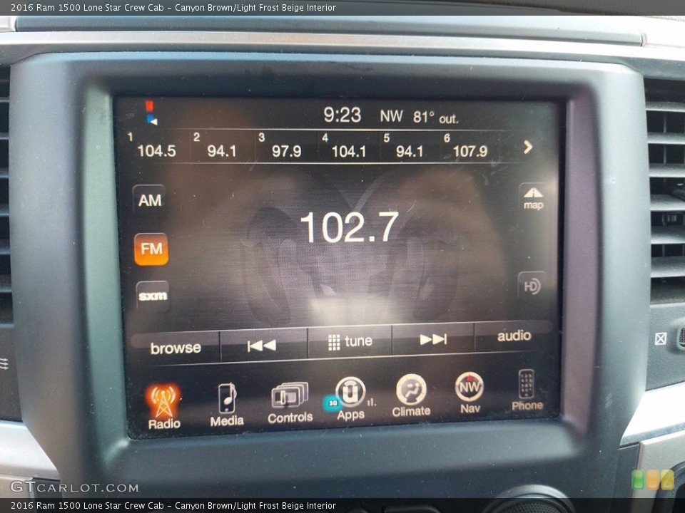 Canyon Brown/Light Frost Beige Interior Audio System for the 2016 Ram 1500 Lone Star Crew Cab #142233449