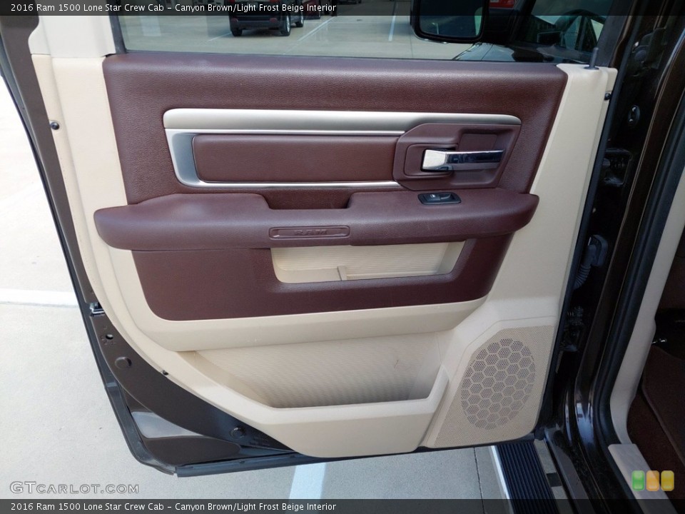 Canyon Brown/Light Frost Beige Interior Door Panel for the 2016 Ram 1500 Lone Star Crew Cab #142233527