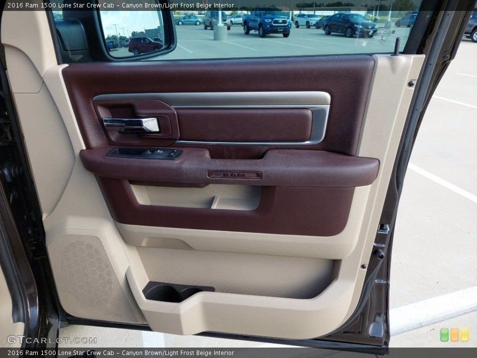Canyon Brown/Light Frost Beige Interior Door Panel for the 2016 Ram 1500 Lone Star Crew Cab #142233602