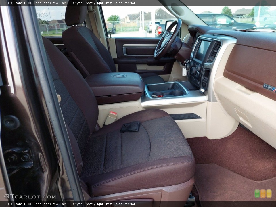 Canyon Brown/Light Frost Beige Interior Front Seat for the 2016 Ram 1500 Lone Star Crew Cab #142233626