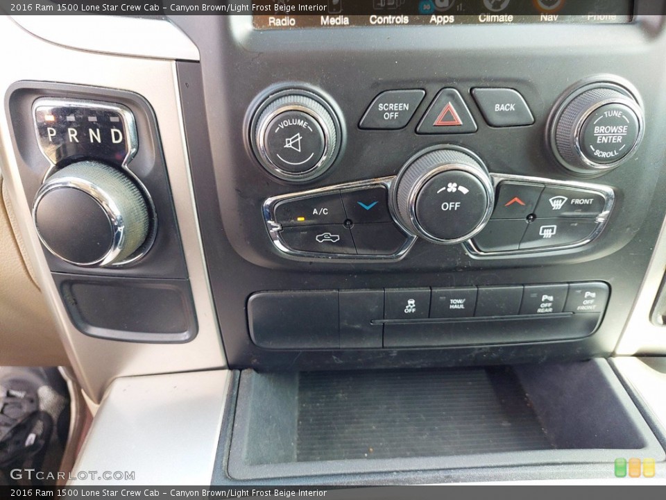 Canyon Brown/Light Frost Beige Interior Controls for the 2016 Ram 1500 Lone Star Crew Cab #142233671