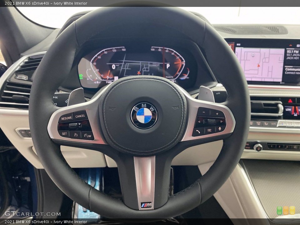Ivory White Interior Steering Wheel for the 2021 BMW X6 sDrive40i #142246921