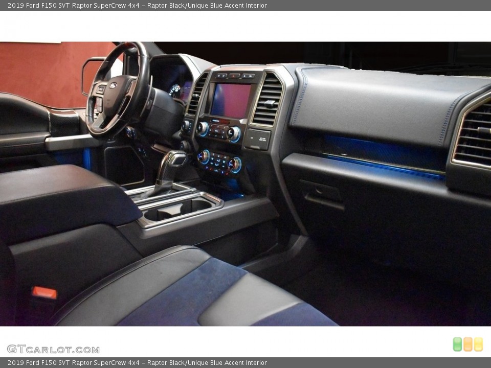 Raptor Black/Unique Blue Accent Interior Front Seat for the 2019 Ford F150 SVT Raptor SuperCrew 4x4 #142250182