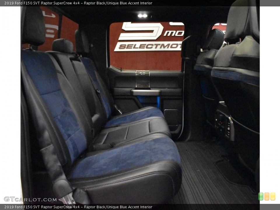Raptor Black/Unique Blue Accent Interior Rear Seat for the 2019 Ford F150 SVT Raptor SuperCrew 4x4 #142250200