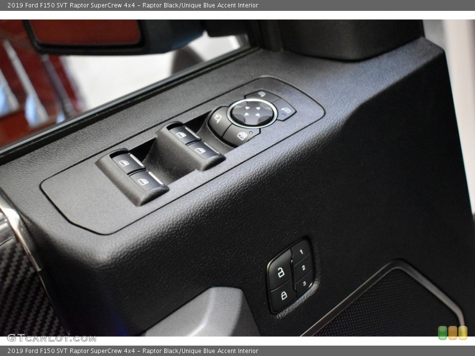 Raptor Black/Unique Blue Accent Interior Controls for the 2019 Ford F150 SVT Raptor SuperCrew 4x4 #142250221