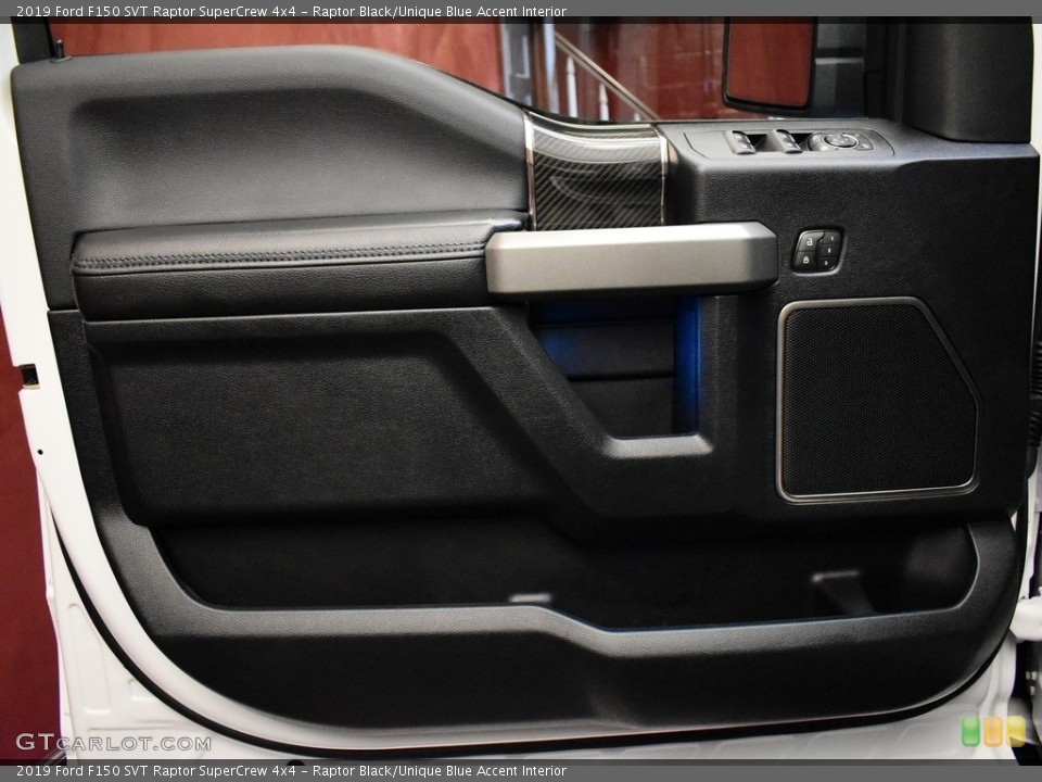 Raptor Black/Unique Blue Accent Interior Door Panel for the 2019 Ford F150 SVT Raptor SuperCrew 4x4 #142250227