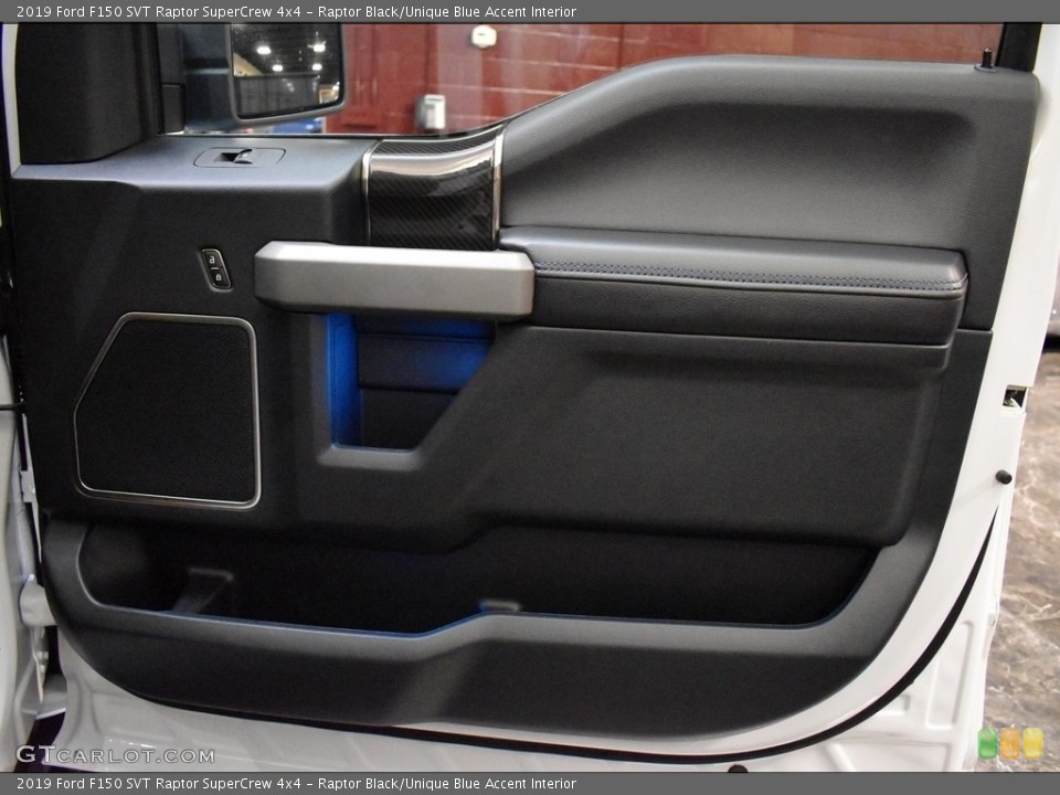 Raptor Black/Unique Blue Accent Interior Door Panel for the 2019 Ford F150 SVT Raptor SuperCrew 4x4 #142250236