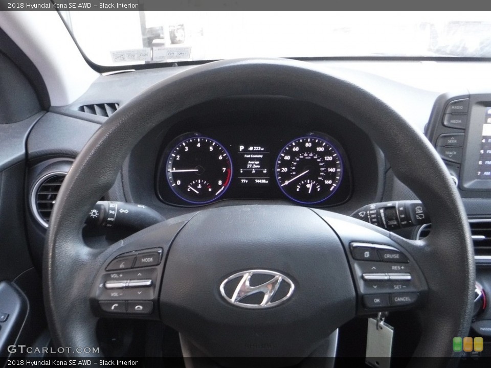 Black Interior Steering Wheel for the 2018 Hyundai Kona SE AWD #142250908
